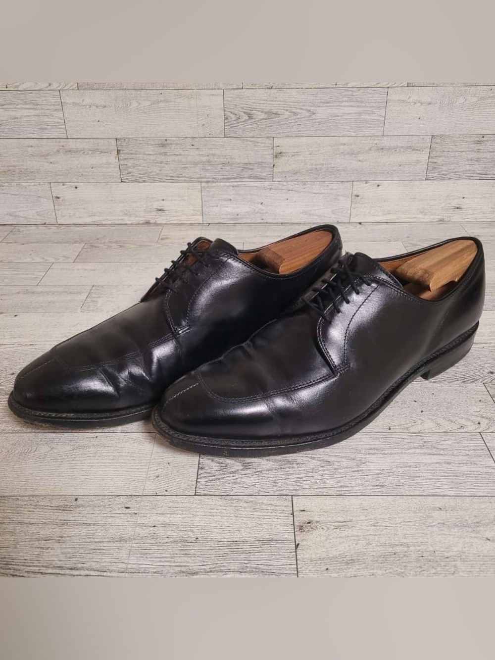 Men’s Allen Edmonds Delray Black Leather Lace Up Split Toe Oxford Shoes Size 9